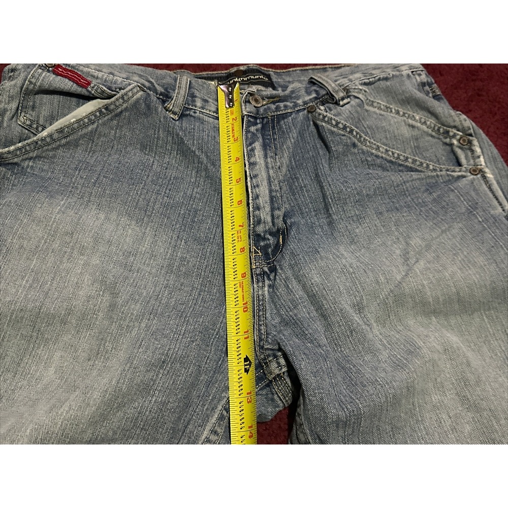 Vintage Drunknmunky Denim Jean Shorts Baggy Skater Y2K Streetwear Blue Size 36 - Picture 4 of 9